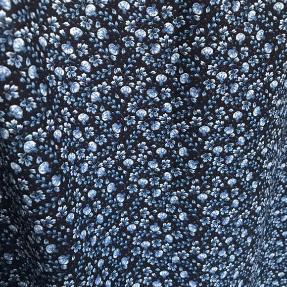 H&M Navy and Black Floral Shift Dress with Sleeve Ties Size 12 - Picture 4 of 5